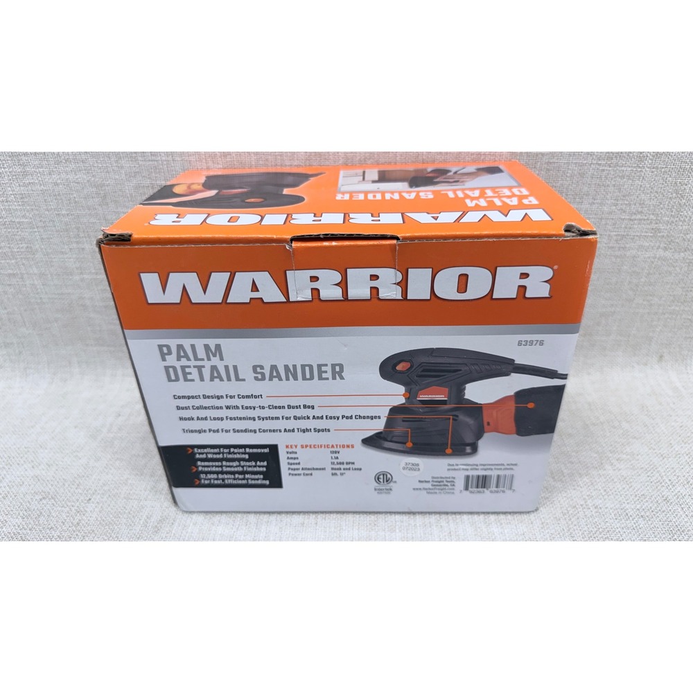 Warrior Palm Detail Sander 1.1 Amp Electric Sanding Tool 63976 New